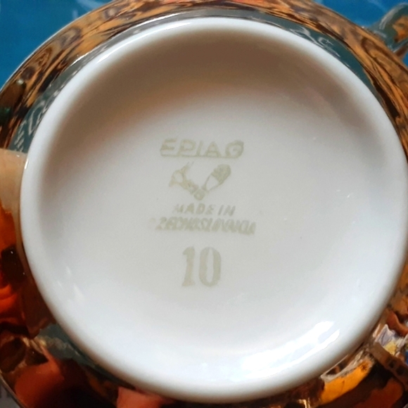 BRAND NEW 10pc Vtg Epiag Czech Mother of Pearl Lusterware Tea/Coffee Set - Picture 8 of 8